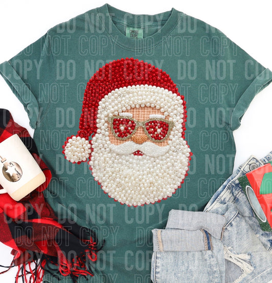 FAUX YARN AND PEARL SANTA